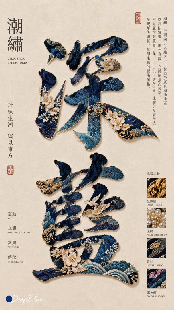 刺绣工艺 Editorial 封面样张三：竖版宋式极简封面，另一主体的刺绣重构