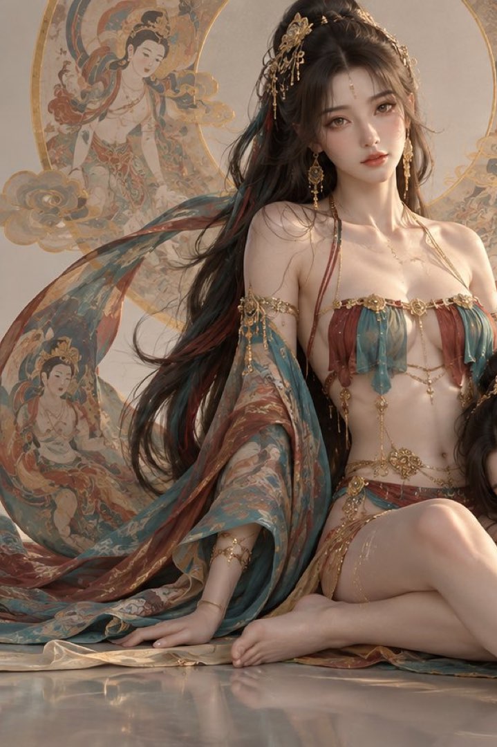 敦煌三切图对照组：飞天美学人像成片竖版一