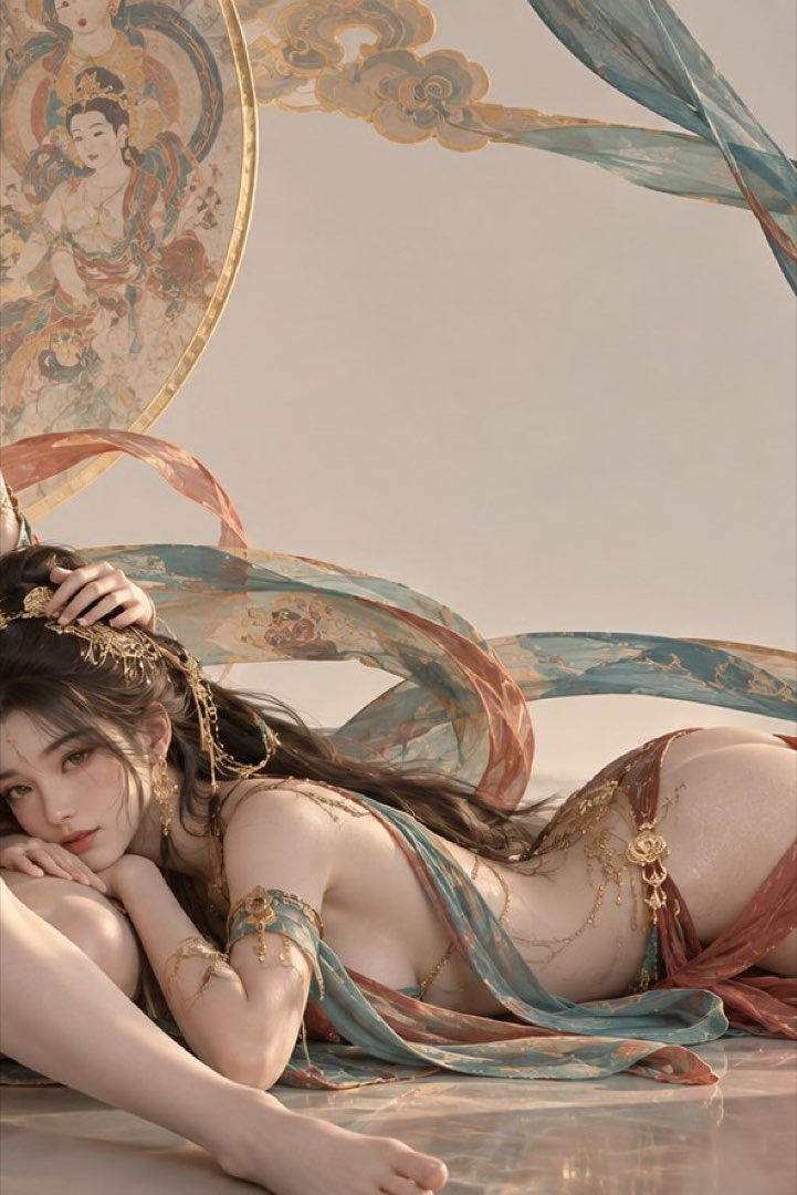 敦煌三切图对照组：飞天美学人像成片竖版二