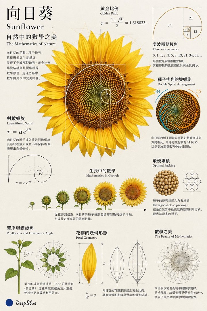 数学之美科学图谱风格：几何艺术拆解主体，配数学解析标注与极简图谱排版